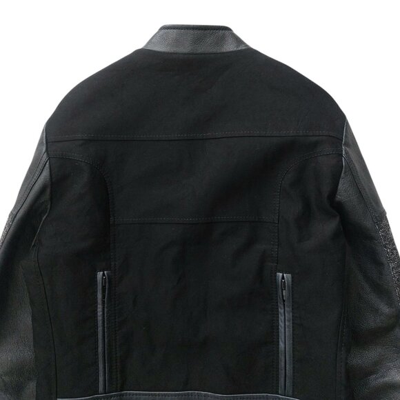 (SOLD) Balenciaga Fall 2012 Black and Gray Paneled Biker Leather Jacket - Picture 8 of 16